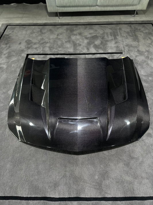 Cadillac CT5 CT5-V Blackwing Sport Premium Luxury Base 2020 2021 2022 2023 2024 with Aftermarket Parts - "PRISM" Hood Bonnet Carbon Fiber / FRP from Robot Craftsman