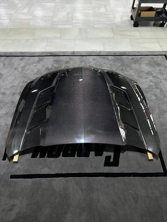 Cadillac CT5 CT5-V Blackwing Sport Premium Luxury Base 2020 2021 2022 2023 2024 with Aftermarket Parts - "PRISM" Hood Bonnet Carbon Fiber / FRP from Robot Craftsman