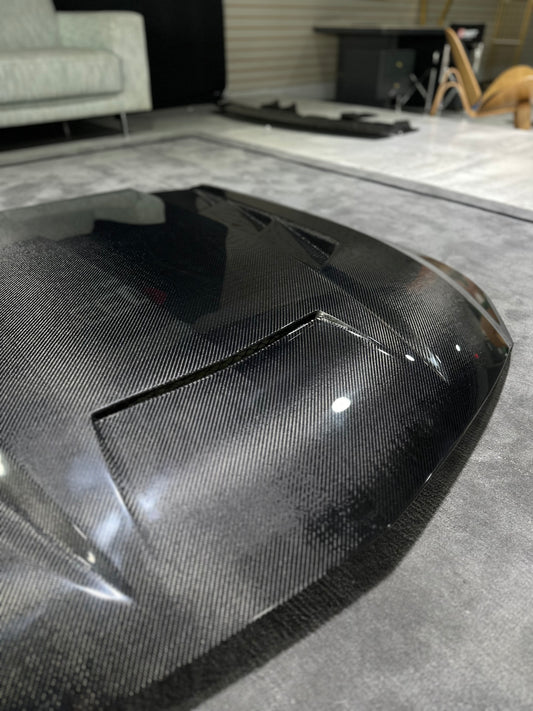 Cadillac CT5 CT5-V Blackwing Sport Premium Luxury Base 2020 2021 2022 2023 2024 with Aftermarket Parts - "PRISM" Hood Bonnet Carbon Fiber / FRP from Robot Craftsman