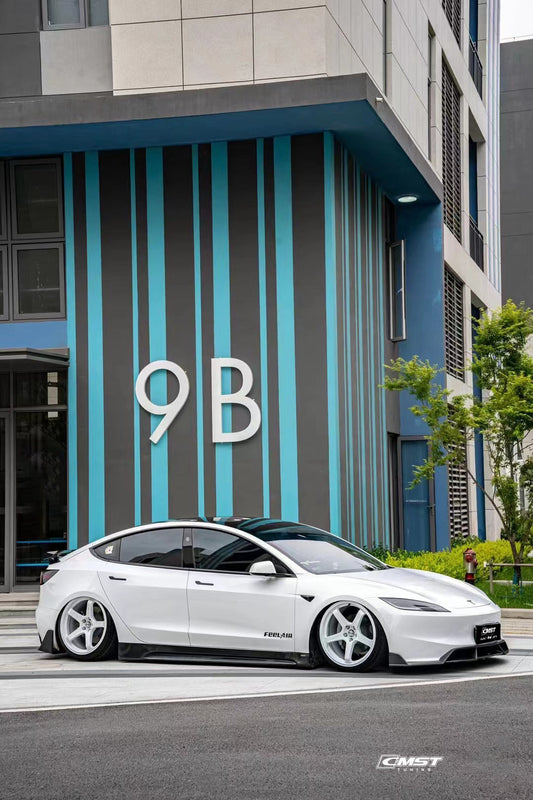Tesla Model 3 Highland 2024-ON with Aftermarket Parts - V1 Front Lip Carbon Fiber from CMST Tuning