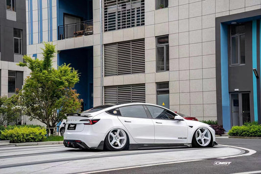 Tesla Model 3 Highland / Performance 2024-ON with Aftermarket Parts - V1 Style Rear Spoiler Carbon Fiber from CMST Tuning