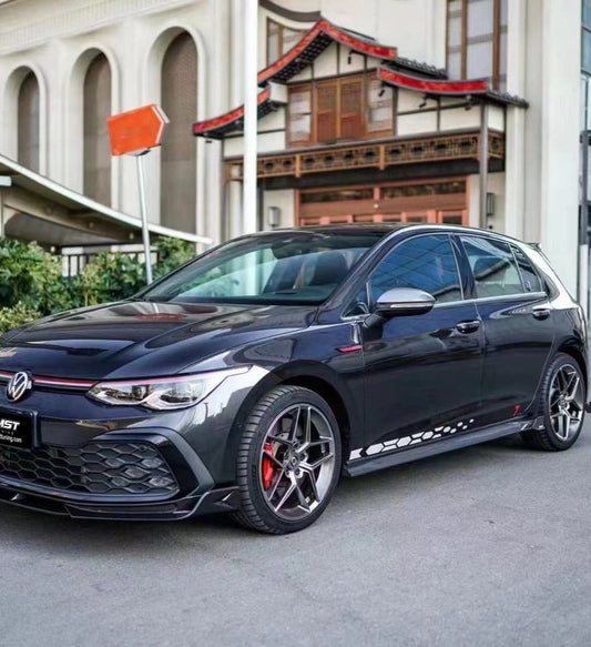 Volkswagen Golf R GTI MK8 2022-ON with Aftermarket Parts - Pre-preg Carbon Fiber / FRP Side Skirts from CMST Tuning
