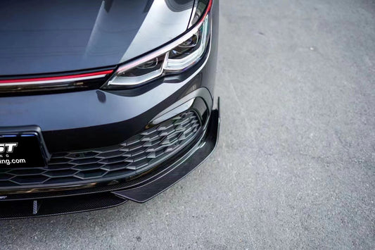 Volkswagen Golf GTI MK8 2022-ON with Aftermarket Parts - Pre-preg Carbon Fiber / FRP Front Lip Splitter from CMST Tuning