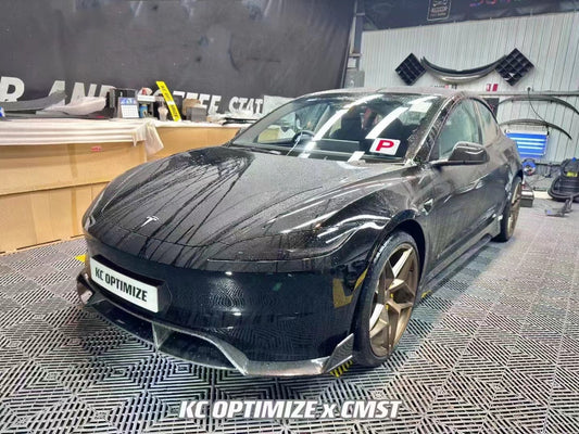 Tesla Model 3 Highland 2024-ON with Aftermarket Parts - V1 Front Lip Carbon Fiber from CMST Tuning