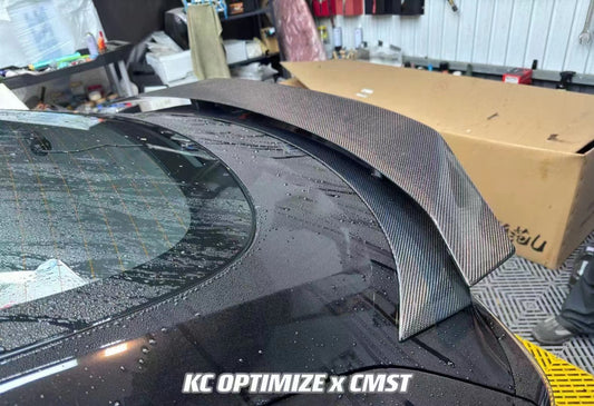 Tesla Model 3 Highland / Performance 2024-ON with Aftermarket Parts - V1 Style Rear Spoiler Carbon Fiber from CMST Tuning