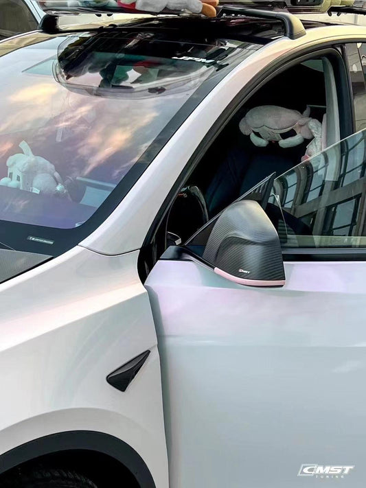Tesla Model Y Performance AWD Long Range RWD Standard 2020-ON with Aftermarket Parts - Mirror Cover Pre-preg Carbon Fiber from CMST Tuning