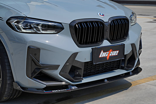 BMW X3M X3MC F97 LCI 2022 2023 2024 & X4M X4MC F98 LCI 2022 2023 2024 with Aftermarket Parts - Front Lip Pre-preg Carbon Fiber from BCTXE Tuning