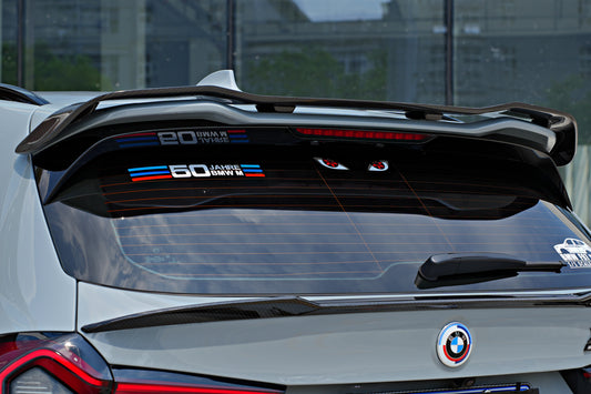 BMW X3M X3MC (F97) LCI 2022 2023 2024 with Aftermarket Parts - Rear Roof Spoiler Pre-preg Carbon Fiber from BCTXE Tuning