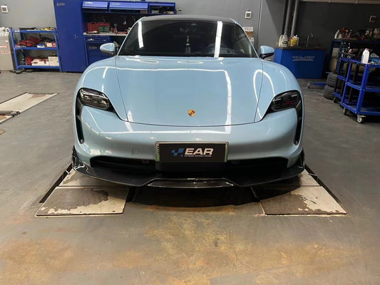Porsche Taycan 9J1 Sedan/Cross Turismo RWD/4S/GTS 2020-2024 (RWD/4S/GTS trims will require Sport Design Package)with Aftermarket Parts -Carbon Fiber & FRP Front Lip from CMST Tuning