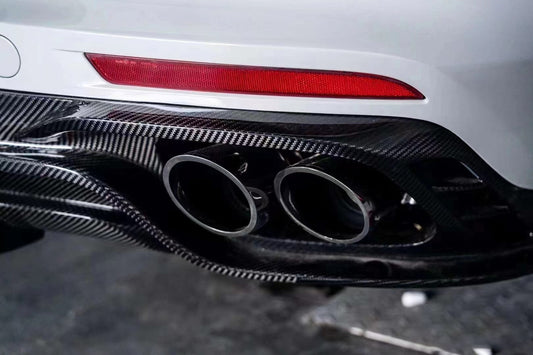 Porsche Panamera 4 & 4S & Turbo 971 (fits both pre-facelift & facelift) 2017-ON with Aftermarket Parts - Rear Diffuser Pre-preg Carbon Fiber from TAKD Carbon