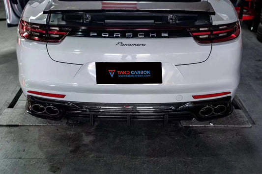 Porsche Panamera 4 & 4S & Turbo 971 (fits both pre-facelift & facelift) 2017-ON with Aftermarket Parts - Rear Diffuser Pre-preg Carbon Fiber from TAKD Carbon