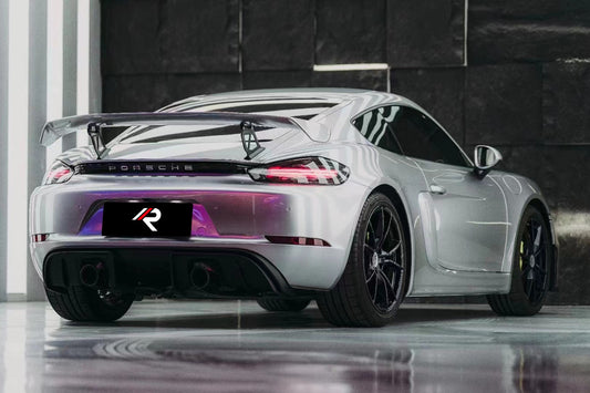 Porsche 718 Boxster Cayman Base S T GTS with Aftermarket Parts - GT4RS Style Rear Diffuser (Exhaust Tips Included) PP from Aero Republic