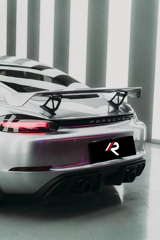 Porsche 718 Boxster Cayman Base S T GTS with Aftermarket Parts - GT4RS Style Rear Diffuser (Exhaust Tips Included) PP from Aero Republic
