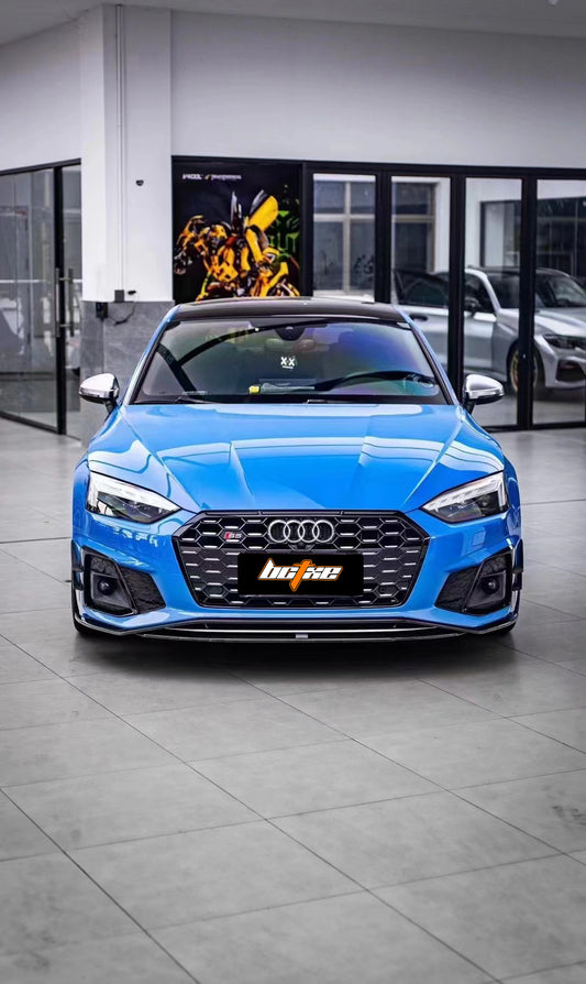 Audi S5 A5 (with s-line bumper, does not base model) B9.5 2020 2021 2022 2023 2024 with Aftermarket Parts - Front Lip Pre-preg Carbon Fiber from BCTXE Tuning