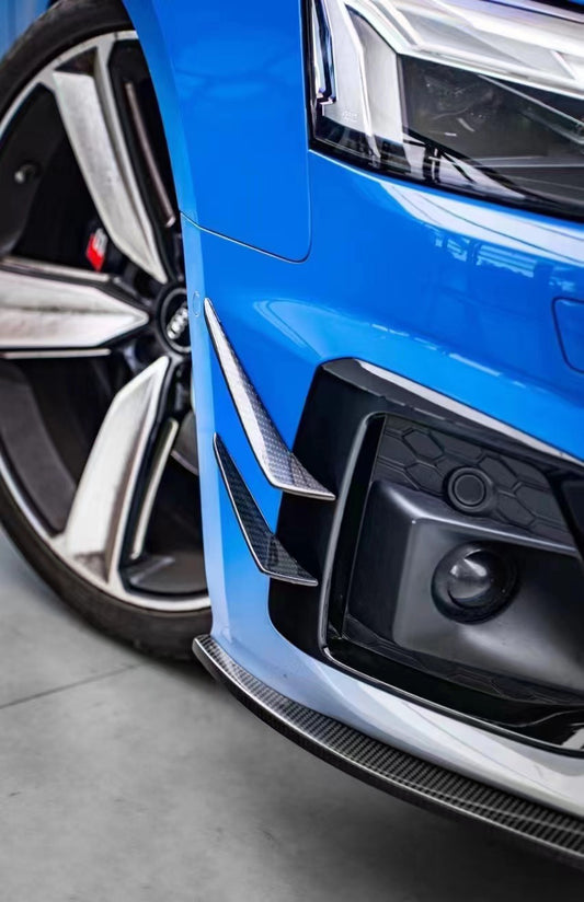 Audi S5 A5 S-line (with s-line bumper, does not base model) B9.5 2020 2021 2022 2023 2024 with Aftermarket Parts - Front Canards Pre-preg Carbon Fiber from BCTXE Tuning