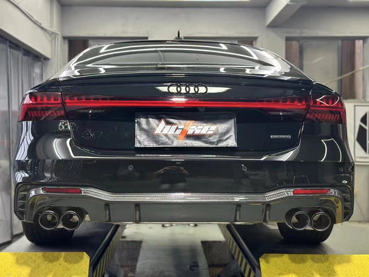 Audi A7 (with s-line bumper, does not base model) C8 2019 2020 2021 2022 2023 2024 with Aftermarket Parts - V1 Rear Diffuser Pre-preg Carbon Fiber from BCTXE Tuning