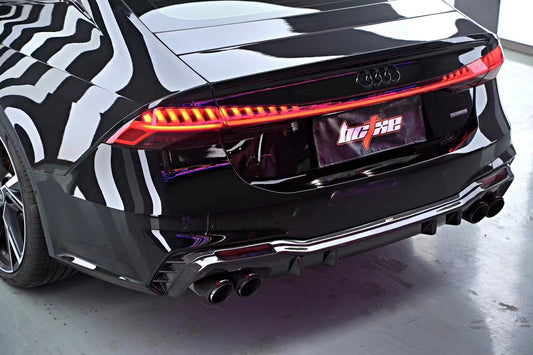 Audi A7 (with s-line bumper, does not base model) C8 2019 2020 2021 2022 2023 2024 with Aftermarket Parts - V1 Rear Diffuser Pre-preg Carbon Fiber from BCTXE Tuning