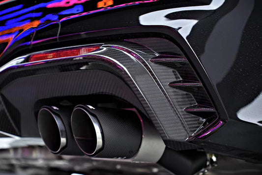 Audi A7 (with s-line bumper, does not base model) C8 2019 2020 2021 2022 2023 2024 with Aftermarket Parts - V1 Rear Diffuser Pre-preg Carbon Fiber from BCTXE Tuning