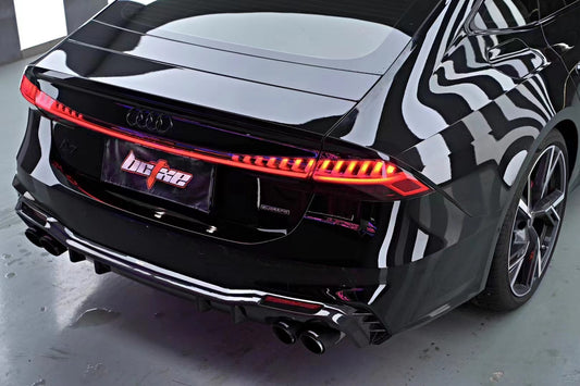 Audi A7 (with s-line bumper, does not base model) C8 2019 2020 2021 2022 2023 2024 with Aftermarket Parts - V1 Rear Diffuser Pre-preg Carbon Fiber from BCTXE Tuning