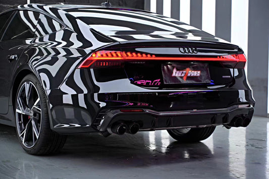 Audi A7 (with s-line bumper, does not base model) C8 2019 2020 2021 2022 2023 2024 with Aftermarket Parts - V1 Rear Diffuser Pre-preg Carbon Fiber from BCTXE Tuning