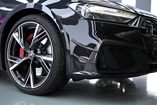 Audi A7 (with s-line bumper, does not base model) C8 2019 2020 2021 2022 2023 2024 with Aftermarket Parts - V1 Rear Diffuser Pre-preg Carbon Fiber from BCTXE Tuning