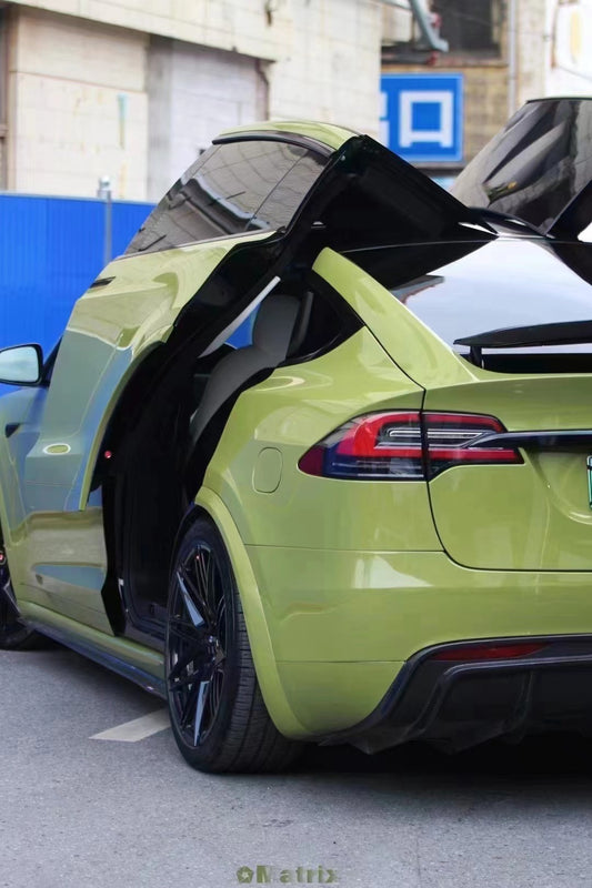 Tesla Model X P100D 100D 90D 75D 60D Performance Long Range Base 2016 2017 2018 2019 2020 2021 with Aftermarket Parts - Rear Diffuser Carbon Fiber / FRP from CMST Tuning