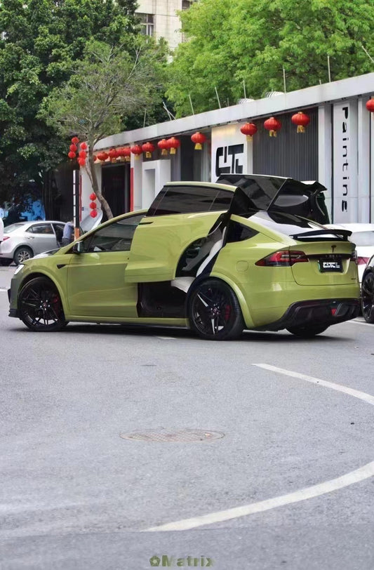 Tesla Model X P100D 100D 90D 75D 60D Performance Long Range Base 2016 2017 2018 2019 2020 2021 with Aftermarket Parts - Rear Diffuser Carbon Fiber / FRP from CMST Tuning
