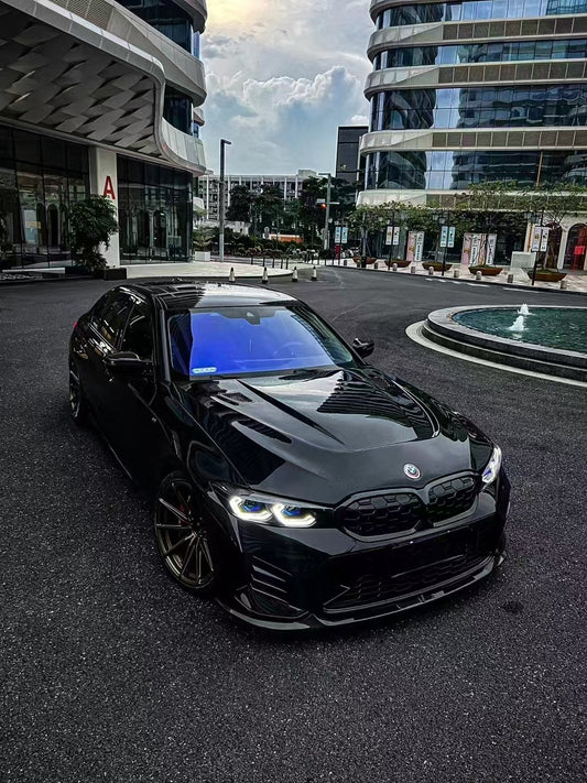 BMW 3 Series 330i (with M-package bumper, does not fit base model) M340i G20 G21 LCI 2023 2024 with Aftermarket Parts - V2 Style Front Lip Pre-preg Carbon Fiber from BCTXE Tuning