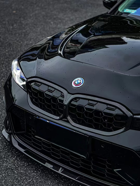 BMW 3 Series 330i (with M-package bumper, does not fit base model) M340i G20 G21 LCI 2023 2024 with Aftermarket Parts - V2 Style Front Lip Pre-preg Carbon Fiber from BCTXE Tuning