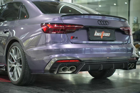 Audi S4 / A4 (With S-line Bumper) B9.5 2020-ON with Aftermarket Parts - With & Without Light Rear Diffuser Pre-preg Carbon Fiber from BCTXE Tuning