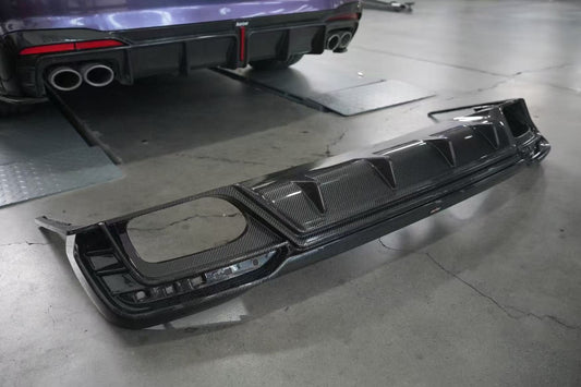 Audi S4 / A4 (With S-line Bumper) B9.5 2020-ON with Aftermarket Parts - With & Without Light Rear Diffuser Pre-preg Carbon Fiber from BCTXE Tuning