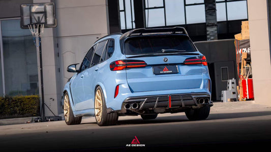 BMW X5M X5MC F95 & X6M X6MC F96 (Fits Both Pre-LCI & LCI) 2020 2021 2022 2023 2024 With Aftermarket Parts - AE V2 Style Rear Diffuser & Canards Pre-preg Carbon Fiber from ArmorExtend