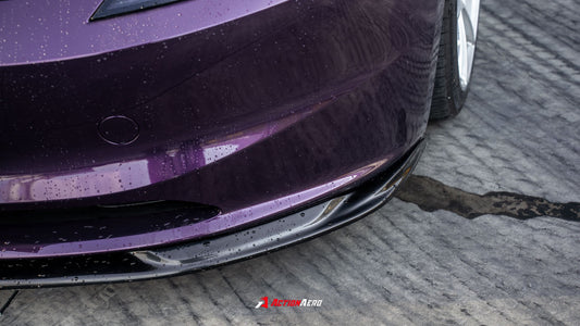 Tesla Model 3 Highland 2024-ON with Aftermarket Parts - Action Aero Series Front Lip ABS from ArmorExtend