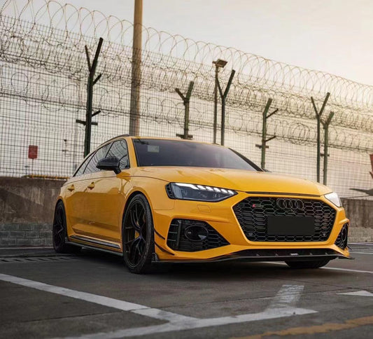 Audi RS4 B9.5 2020 2021 2022 2023 2024 with Aftermarket Parts - Head Light Trim Overlay Pre-preg Carbon Fiber from Karbel Carbon