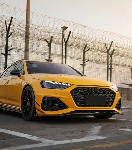 Audi RS4 B9.5 2020 2021 2022 2023 2024 with Aftermarket Parts - Front Lip Pre-preg Carbon Fiber from Karbel Carbon