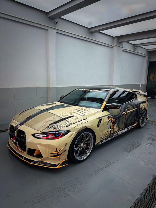 BMW M3 G80 G81 2021 2022 2023 2024 & M4 G82 G83 2021 2022 2023 2024 with Aftermarket Parts - AE Style Side Skirts Carbon Fiber?from ArmorExtend