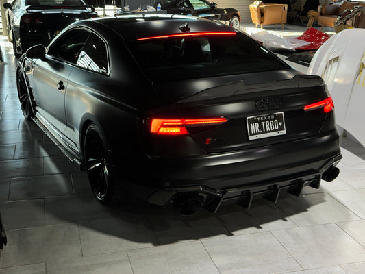Future Design Carbon Fiber REAR DIFFUSER & REAR CANARDS - "Blaze kit" for Audi RS5 B9 2017-2019 - Performance SpeedShop