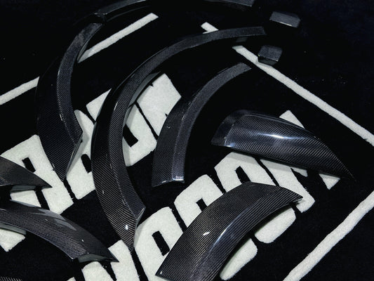 Tesla Model Y Performance AWD Long Range RWD Standard 2020 2021 2022 2023 2024 with Aftermarket Parts - "STARSHIP" Widebody Wheel Arches Carbon Fiber / FRP from Robot Craftsman