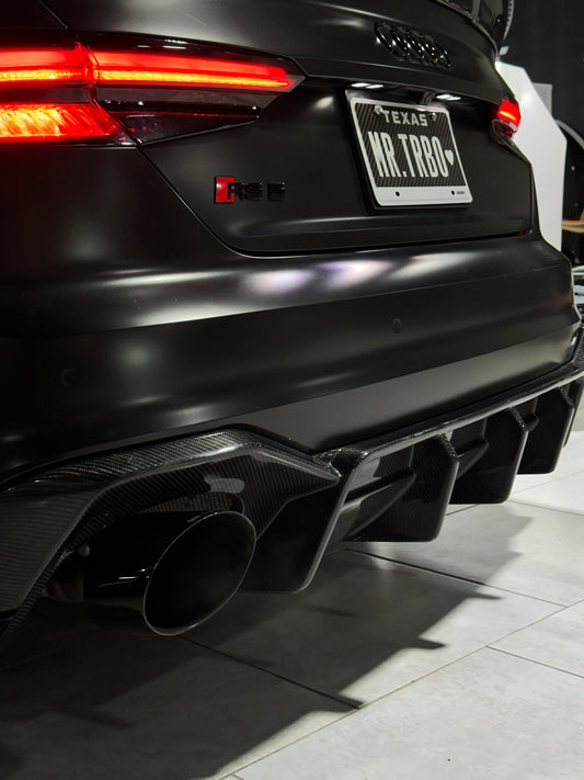 Future Design Carbon Fiber REAR DIFFUSER & REAR CANARDS - "Blaze kit" for Audi RS5 B9 2017-2019 - Performance SpeedShop