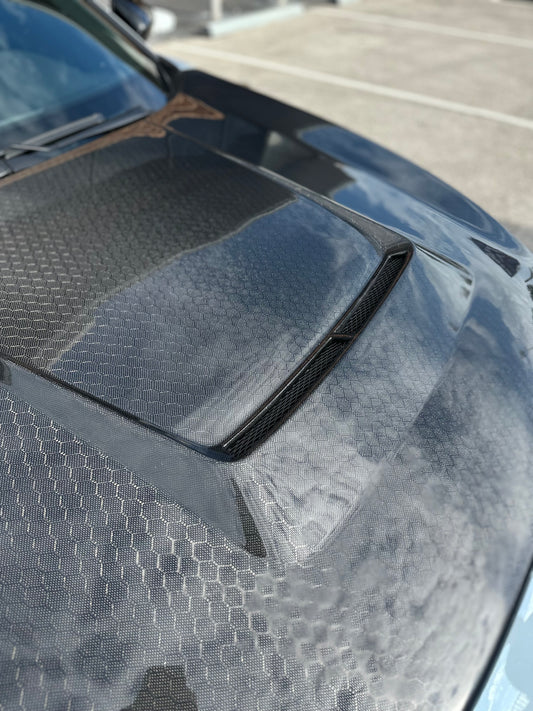 Honda Accord 10th Gen 2018-2022 with Aftermarket Parts - V2 Vented Style Hood Bonnet Carbon Fiber / FRP from CMST Tuning