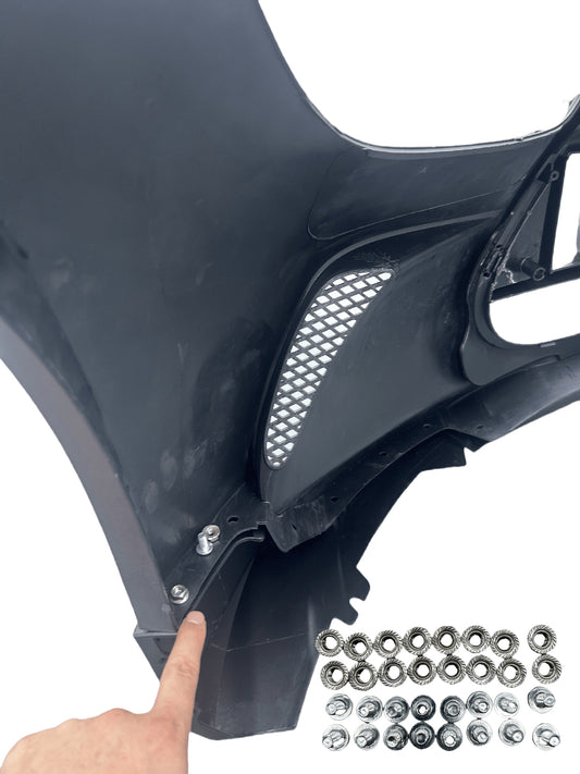 DuPont Tech Black Series Conversion Style Front Bumper & Lip for Mercedes Benz AMG GT GTS GTC GTR Pro C190 2016-2021 PP Polypropylene/Dry Pre-preg Carbon Fiber