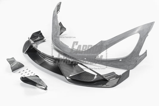 McLaren 720S 2018 2019 2020 2021 2022 2023 with Aftermarket Parts - 765LT Front Bumper & Lip Conversion Kit Pre-preg Carbon Fiber / FRP from Aero Republic