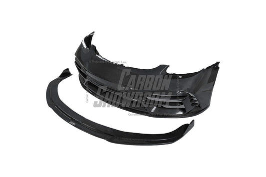 Porsche 718 Cayman / Boxster / GTS 2017-ON with Aftermarket Parts - Front Bumper & Lip Pre-preg Carbon Fiber from TAKD Carbon