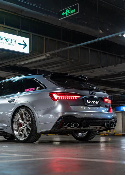 Audi A6 Allroad C8 2020-ON with Aftermarket Parts - V1 Style Rear Roof Spoiler Pre-preg Carbon Fiber from Karbel Carbon