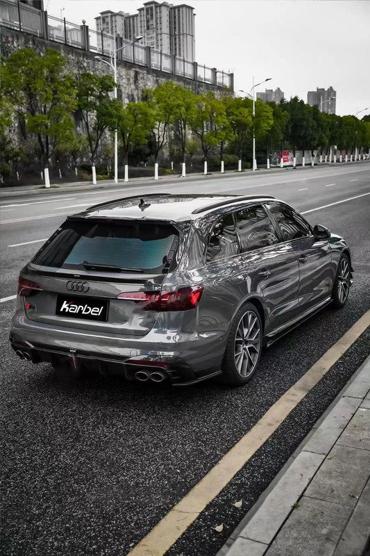 Audi S4 B9.5 2020-ON with Aftermarket Parts - Rear Diffuser & Canards V1 Style Pre-preg Carbon Fiber from Karbel Carbon