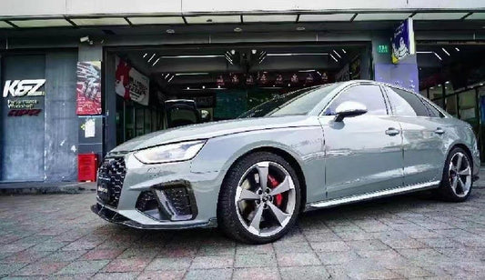 Audi S4 A4 S-line (with s-line bumper, does not fit base model) B9.5 2020-ON with Aftermarket Parts - Upper Valences Pre-preg Carbon Fiber from Karbel Carbon