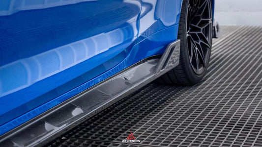 BMW M3 G80 G81 2021 2022 2023 2024 & M4 G82 G83 2021 2022 2023 2024 with Aftermarket Parts - AE Style Side Skirts Carbon Fiber from ArmorExtend