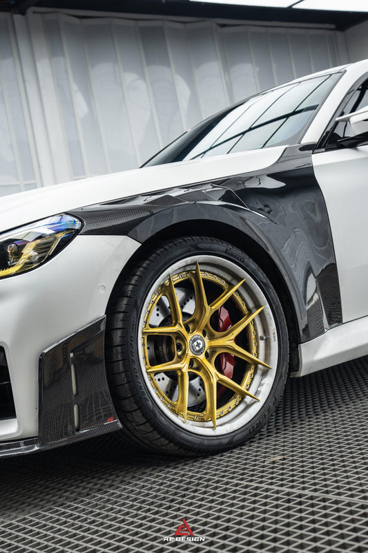 BMW M2 & M2C G87 2023 2024 with Aftermarket Parts - AE Style Front Fenders Carbon Fiber from ArmorExtend