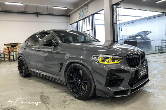 BMW X3M X3MC F97 Pre-LCI 2019 2020 2021 & X4M X4MC F98 Pre-LCI 2019 2020 2021 with Aftermarket Parts - AE Front Lip Carbon Fiber from ArmorExtend