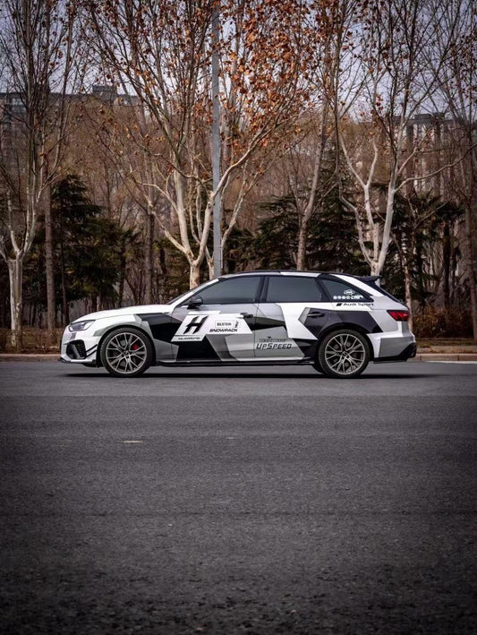 Audi S4 A4 B9 / B9.5 2017-ON with Aftermarket Parts - Side Skirts & Upper Side Skirt Trim Pre-preg Carbon Fiber from Karbel Carbon